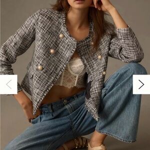 Maeve by Anthropologie Double-Breasted Tweed Jacket | Plus Size 24W | NWT